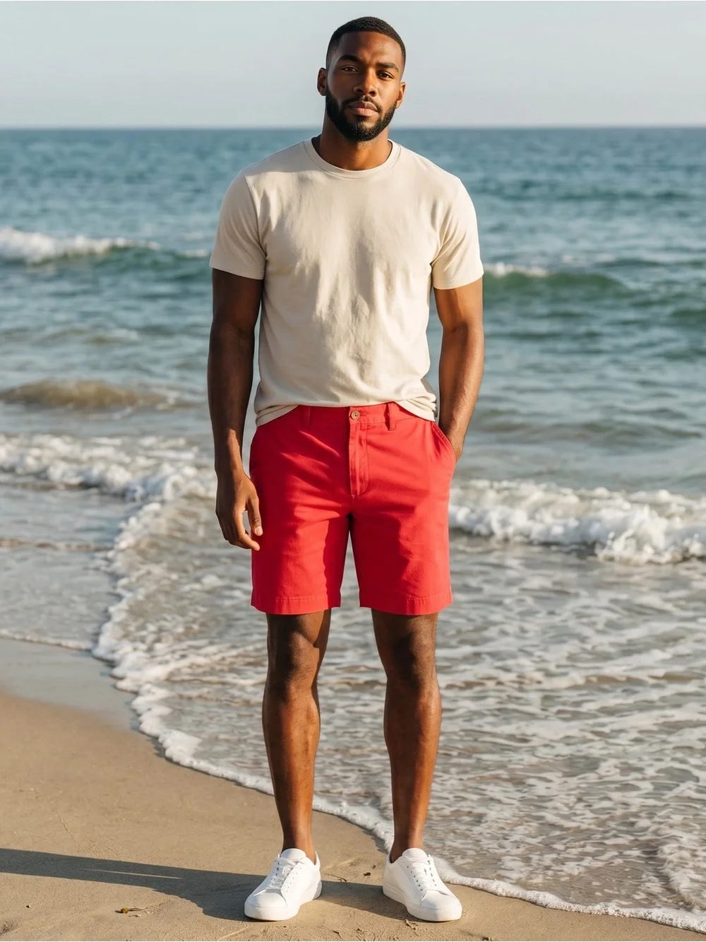 Polo by Ralph Lauren Red Flat-Front Chino Shorts